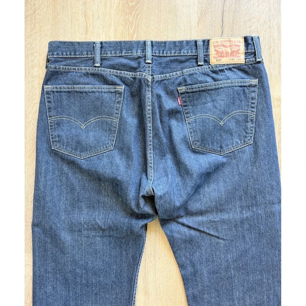 Levi's 505 Regular Fit Men's Jeans Straight Leg W40 L30 Blue Denim Pants